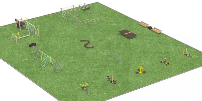 Дизайн проект спортплощадки разновозрастной  в Южно-Сахалинске