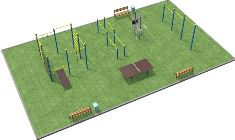 Проект спортплощадки 170 метров в Южно-Сахалинске в Южно-Сахалинске