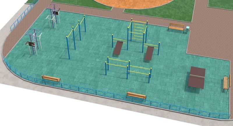 Проект спортивной площадки с столом теннисным в Южно-Сахалинске