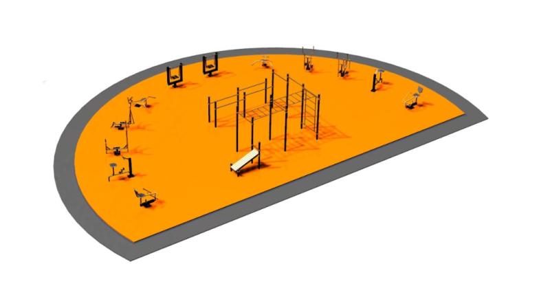 Дизайн проект спортплощадки Полукруглая в Южно-Сахалинске