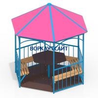 Беседка со столом, лавками и полом МАФ 4123 в Южно-Сахалинске