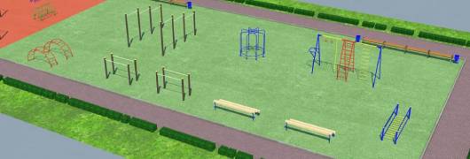 Проект детско-спортивной площадки для школы - детсада в Южно-Сахалинске