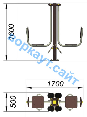 Уличный тренажер "Жим ногами горизонтальный " УТ 003 в Южно-Сахалинске