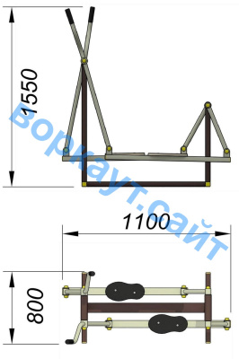 Уличный тренажер "Лыжник" УТ 008 в Южно-Сахалинске