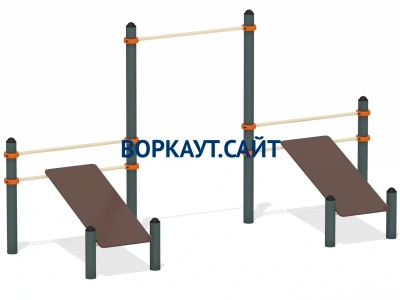Воркаут с турником и двойной скамьей для пресса ВС-28 в Южно-Сахалинске