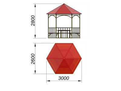 Беседка со столом и лавками МАФ 4121 в Южно-Сахалинске