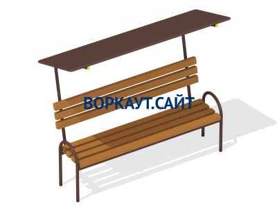 Лавочка под навесом МАФ 1607 в Южно-Сахалинске