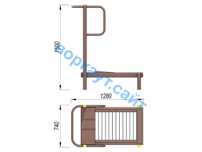 Уличный тренажер Беговая дорожка УТ 009 в Южно-Сахалинске