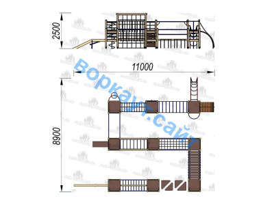 Детский спортивный комплекс Полоса препятствий ДСК 3116 в Южно-Сахалинске