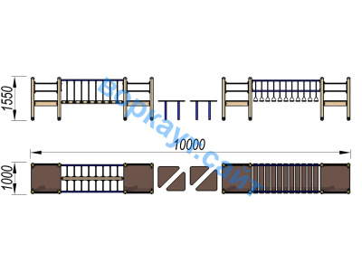 Детский спортивный комплекс Двойной мостик ДСК 3115 в Южно-Сахалинске