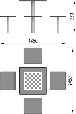 Шахматный стол МАФ 3516 в Южно-Сахалинске