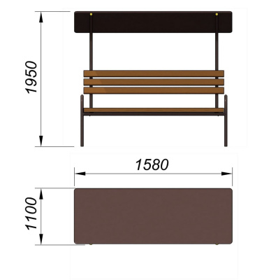 Лавочка под навесом МАФ 1607 в Южно-Сахалинске