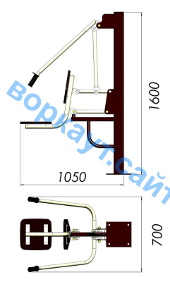 Уличный тренажер "Жим от груди" УТ 002 в Южно-Сахалинске