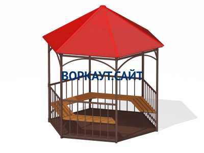 Беседка с лавками и полом МАФ 4122 в Южно-Сахалинске