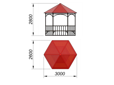Беседка с лавками и полом МАФ 4122 в Южно-Сахалинске