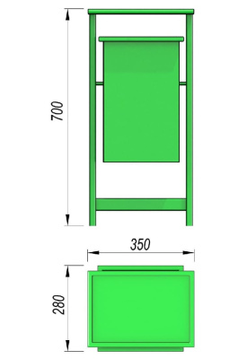 Урна с крышкой МАФ 1631 в Южно-Сахалинске