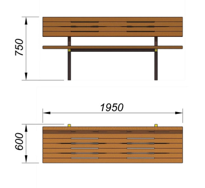 Диван уличный МАФ 1608 в Южно-Сахалинске
