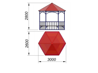 Беседка с лавками МАФ 4120 в Южно-Сахалинске