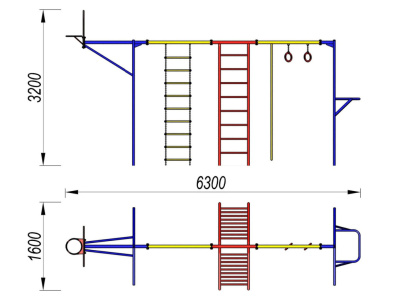 Гимнастический комплекс с баскетбольным щитом МАФ 3001 в Южно-Сахалинске Гимнастический комплекс с баскетбольным щитом МАФ 3001 в Южно-Сахалинске